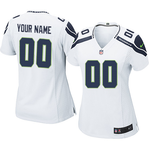 Nike Seattle Seahawks Customized White Stitched Women's NFL Jersey